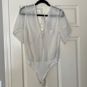 Abercrombie and Fitch White Blouse Bodysuit
